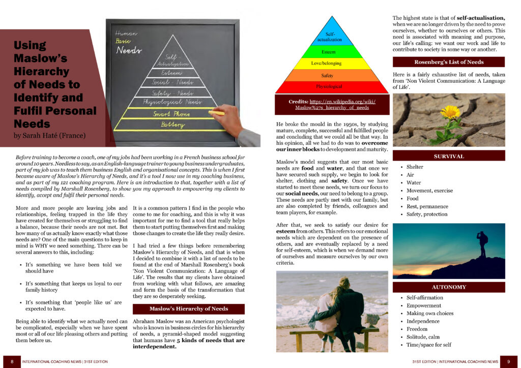 ICN Issue 31 - Using Maslow_s Hierarchy of Needs to Identify and Fulfil Personal Needs_Page_1